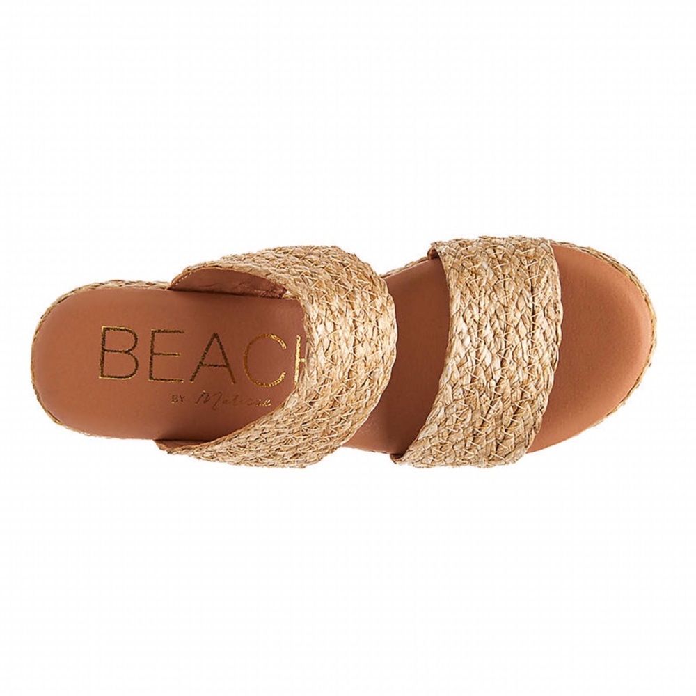 New! Matisse Oceanave Raffia Braided Straw Chunky Block Heel Platform Sandals - Picture 3 of 14